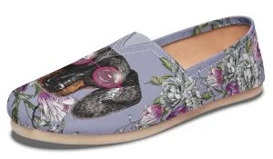 Floral Dachshund Casual Shoes
