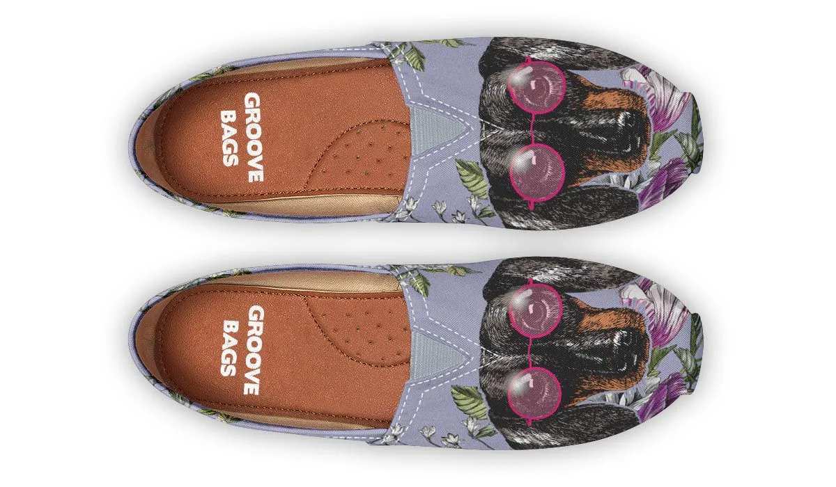 Floral Dachshund Casual Shoes