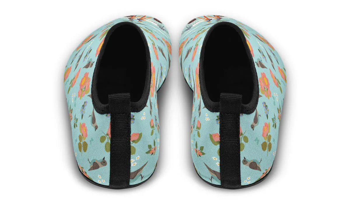 Floral Flight Attendant Aqua Barefoot Shoes