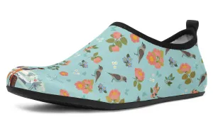 Floral Flight Attendant Aqua Barefoot Shoes