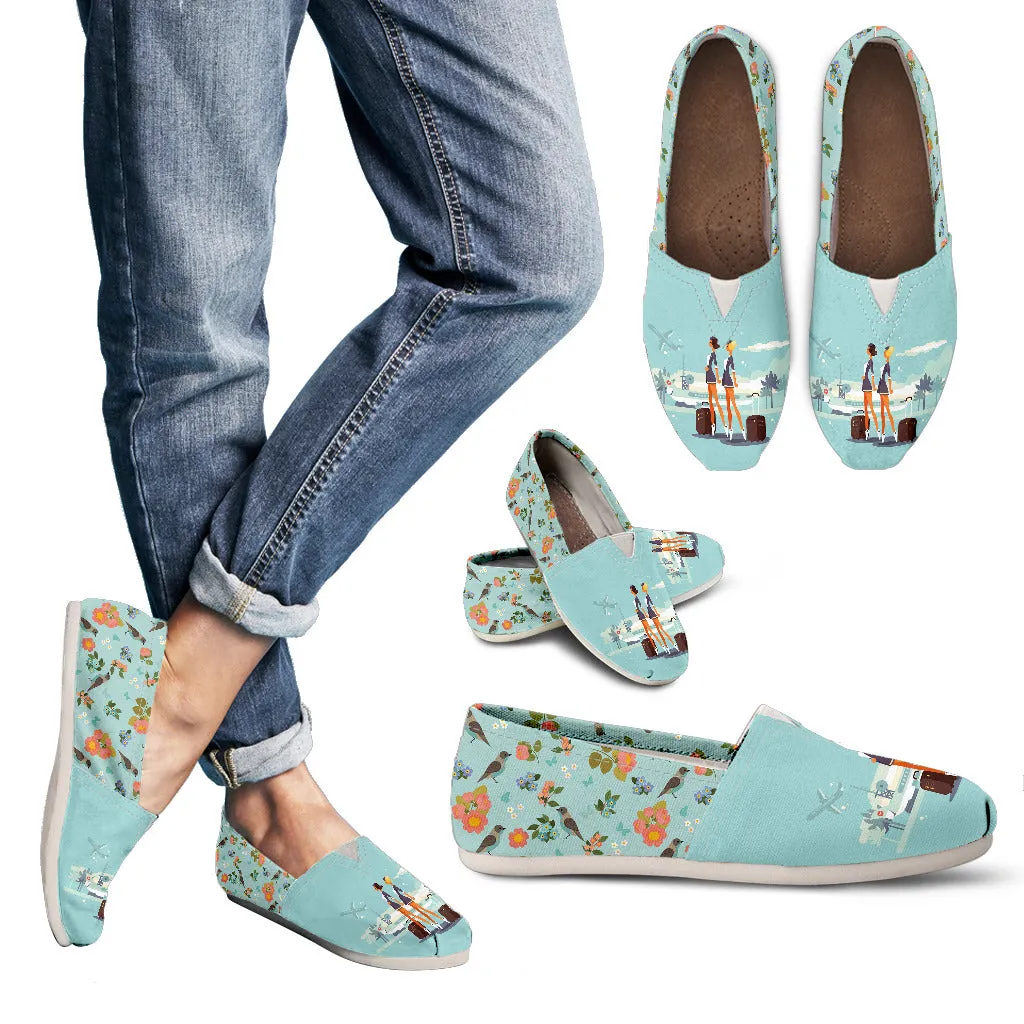 Floral Flight Attendant Casual Shoes