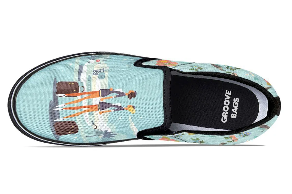 Floral Flight Attendant Slip-On Shoes