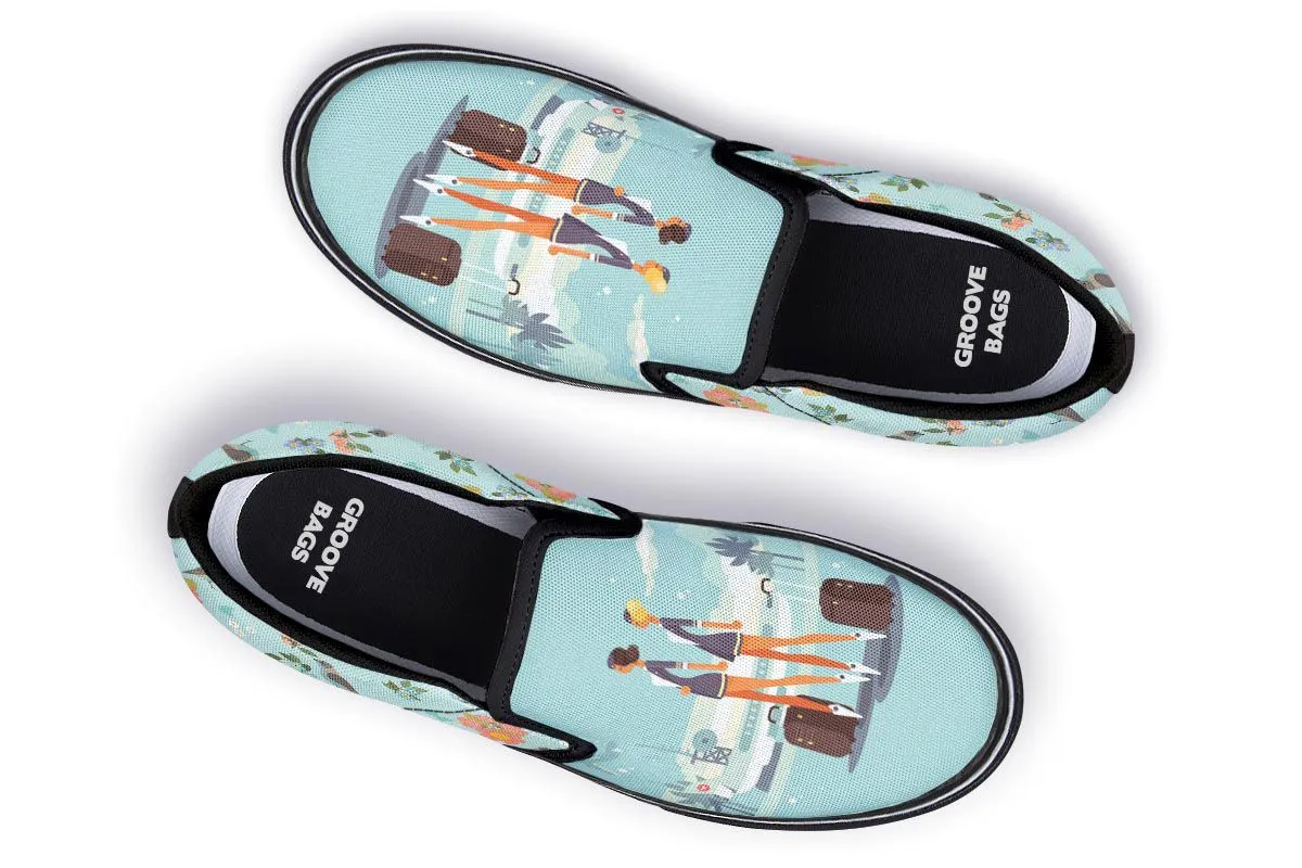 Floral Flight Attendant Slip-On Shoes