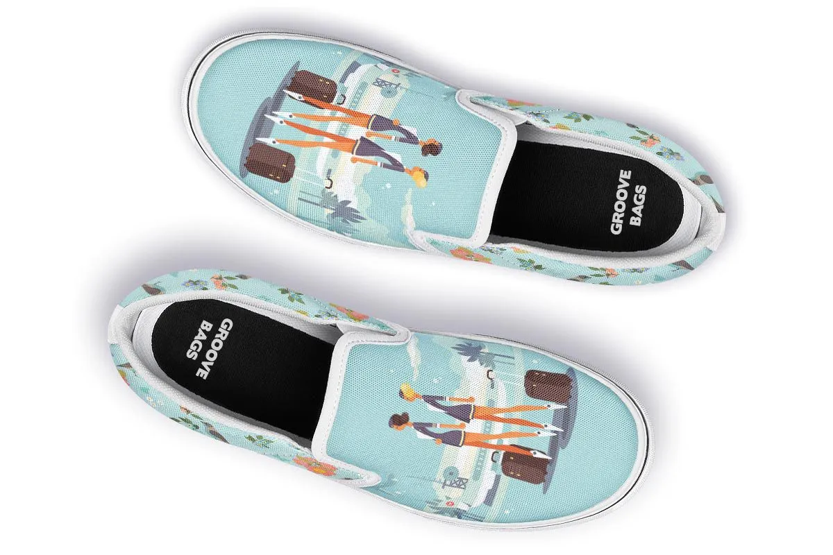 Floral Flight Attendant Slip-On Shoes