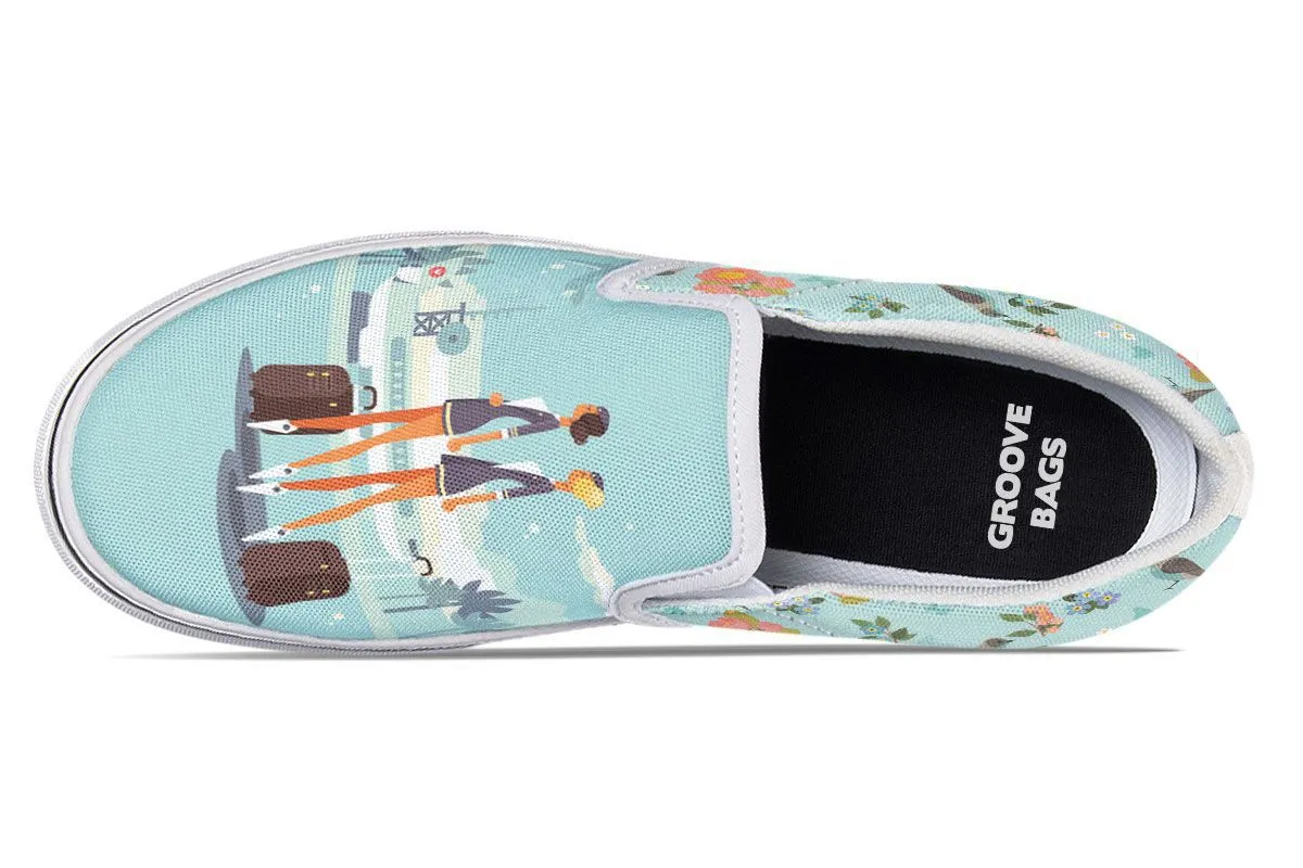 Floral Flight Attendant Slip-On Shoes