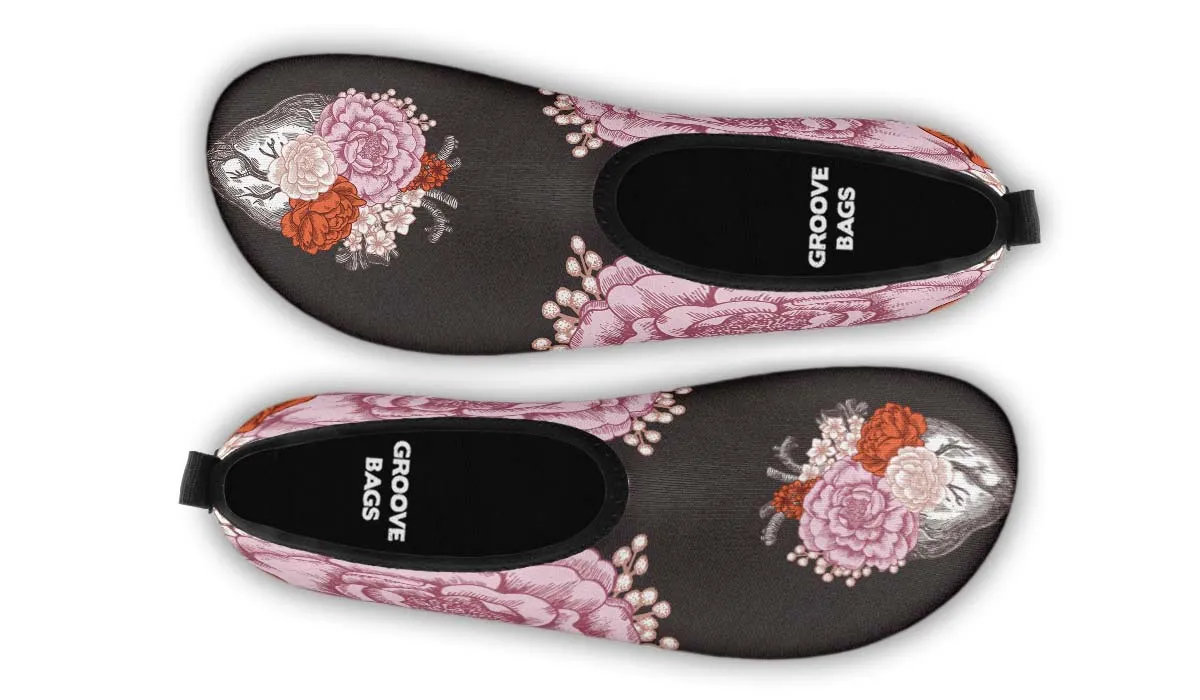 Floral Heart Aqua Barefoot Shoes