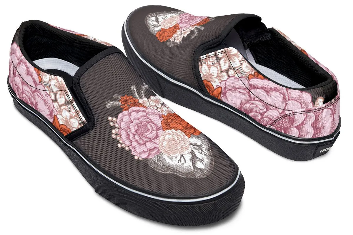 Floral Heart Slip-On Shoes