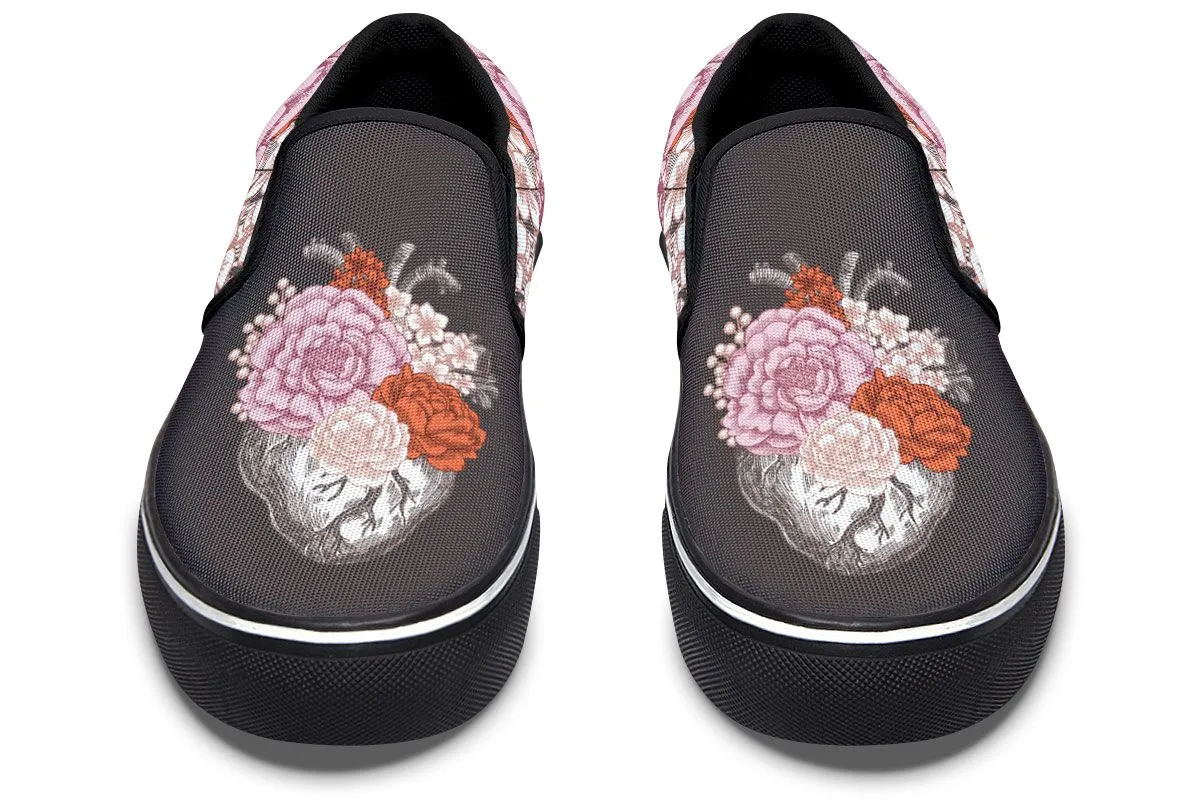 Floral Heart Slip-On Shoes