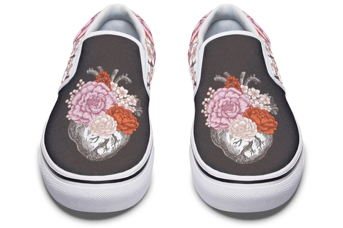 Floral Heart Slip-On Shoes