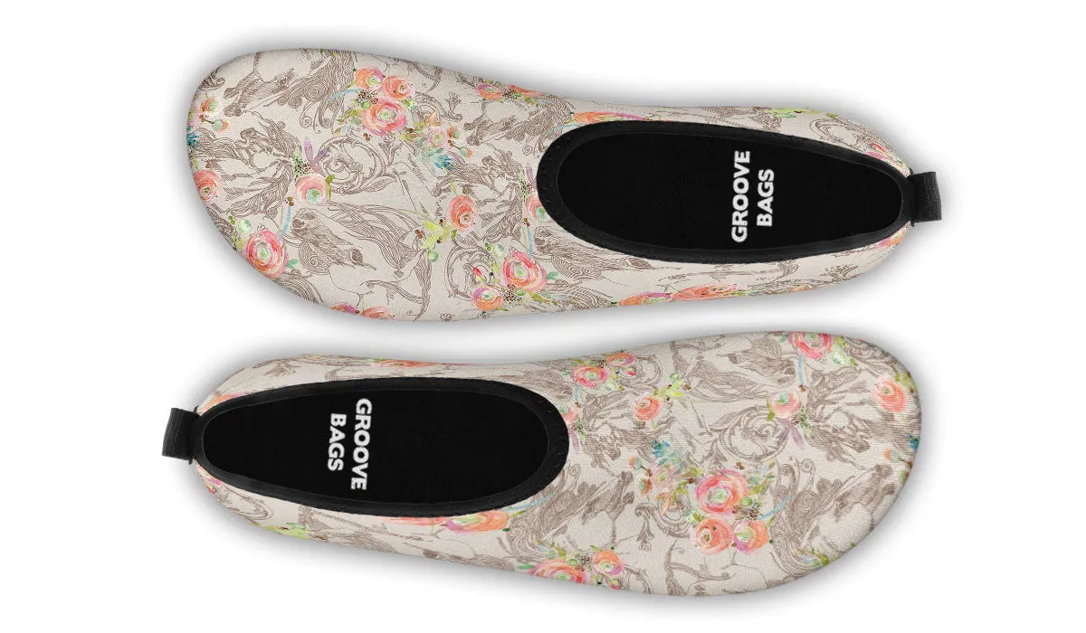 Floral Horse Aqua Barefoot Shoes
