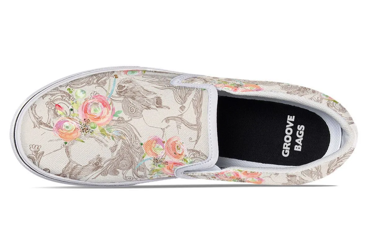 Floral Horse Slip-On Shoes