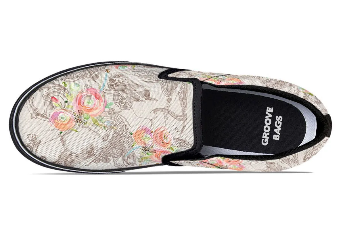 Floral Horse Slip-On Shoes