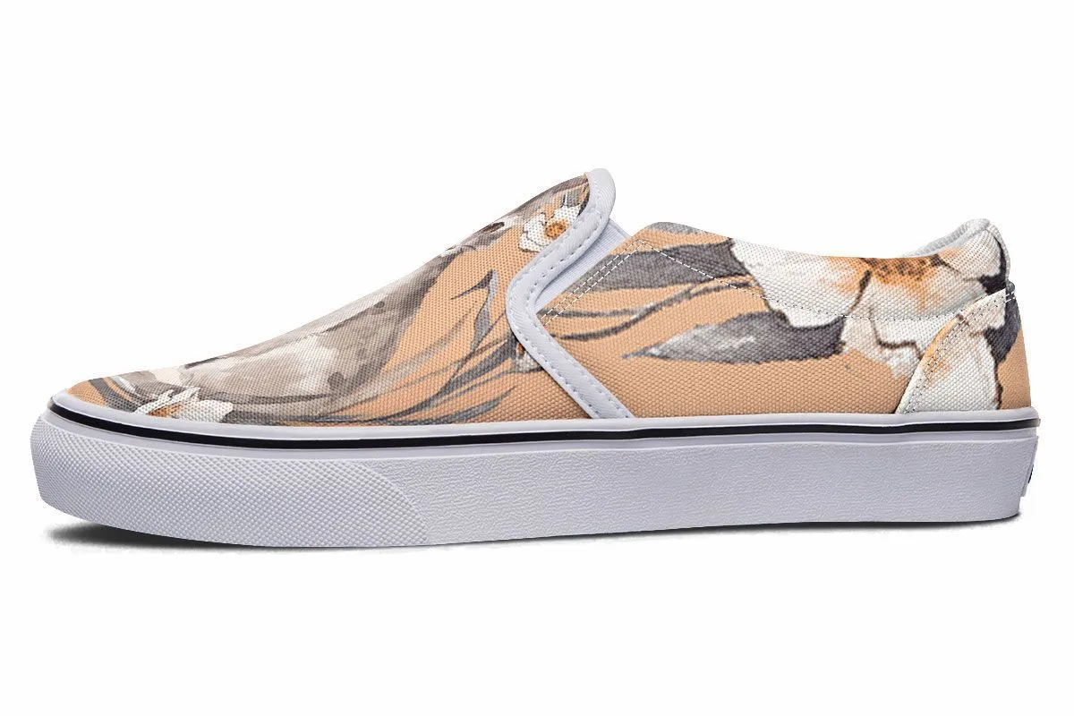 Floral Kitten Slip-On Shoes