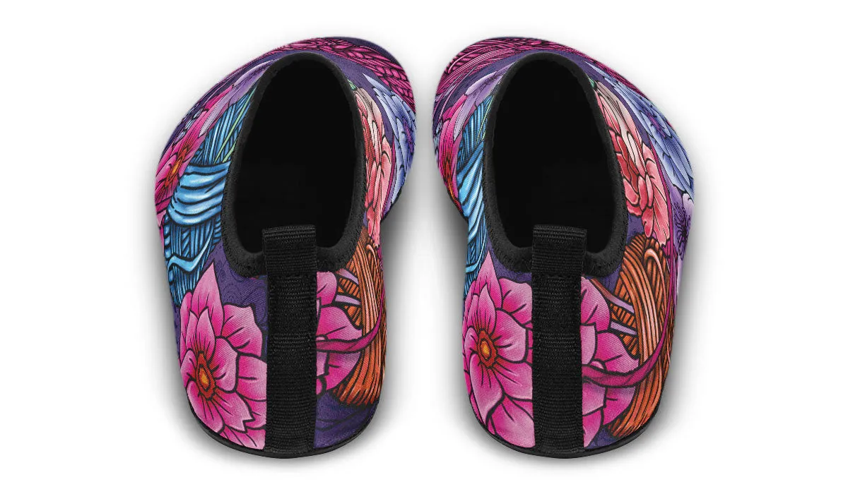 Floral Knitting Aqua Barefoot Shoes