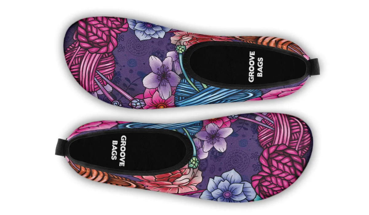 Floral Knitting Aqua Barefoot Shoes