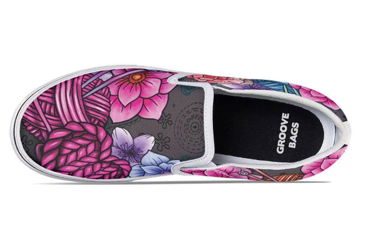 Floral Knitting Slip-On Shoes