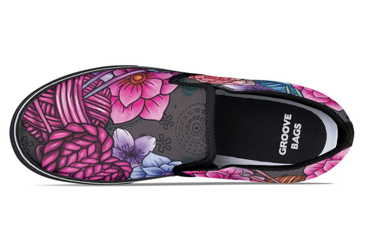 Floral Knitting Slip-On Shoes