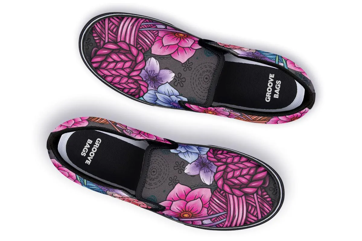 Floral Knitting Slip-On Shoes