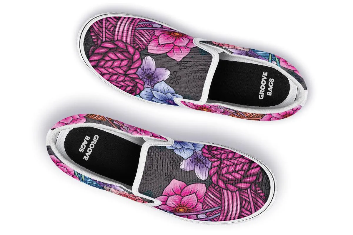 Floral Knitting Slip-On Shoes