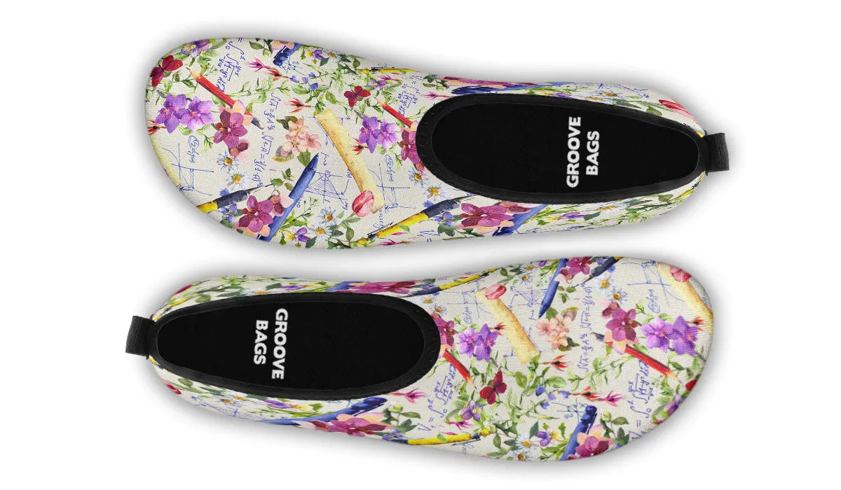 Floral Math Aqua Barefoot Shoes