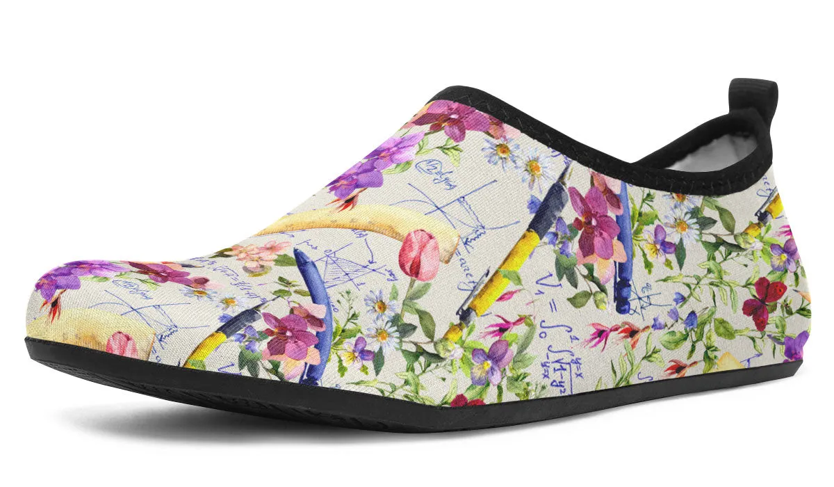 Floral Math Aqua Barefoot Shoes