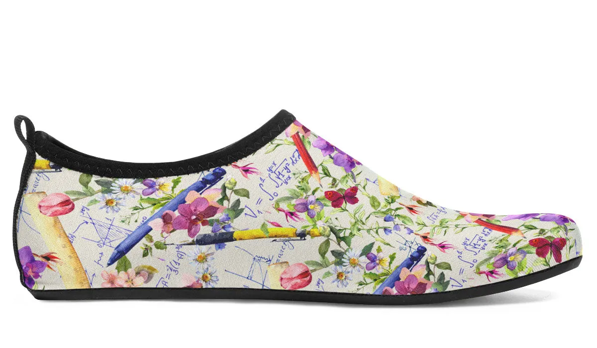 Floral Math Aqua Barefoot Shoes