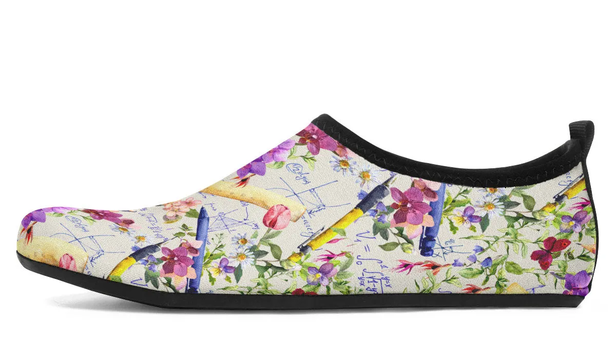 Floral Math Aqua Barefoot Shoes