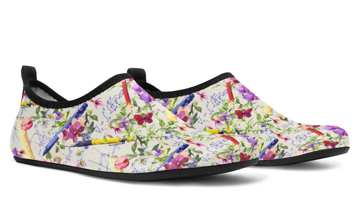 Floral Math Aqua Barefoot Shoes