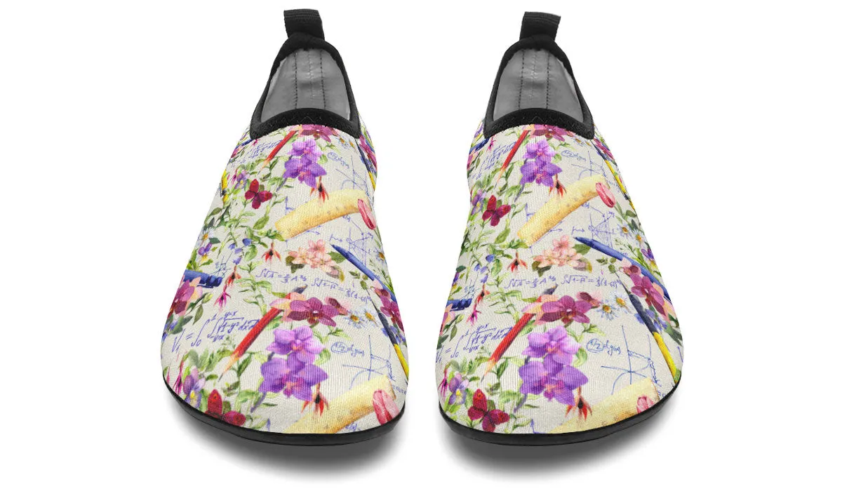 Floral Math Aqua Barefoot Shoes