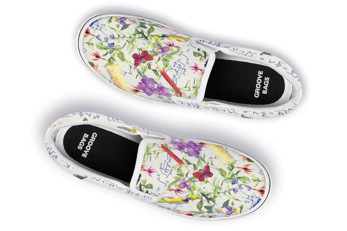 Floral Math Slip-On Shoes