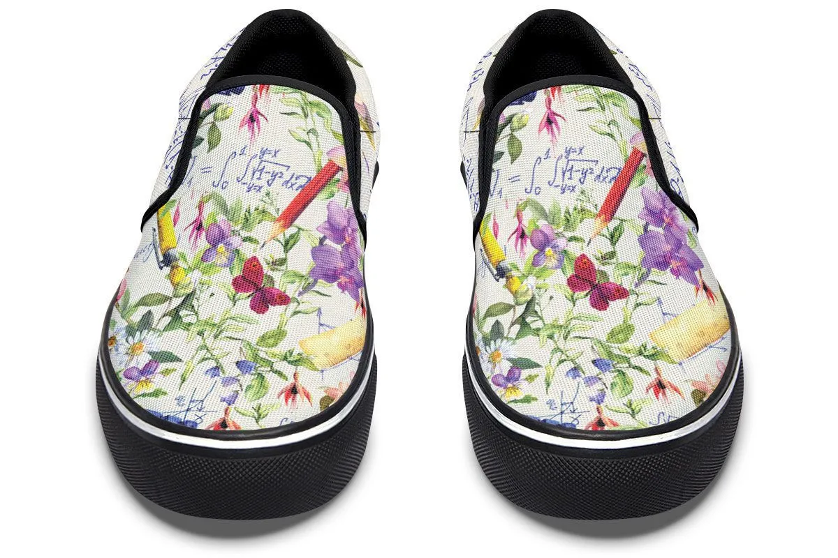 Floral Math Slip-On Shoes