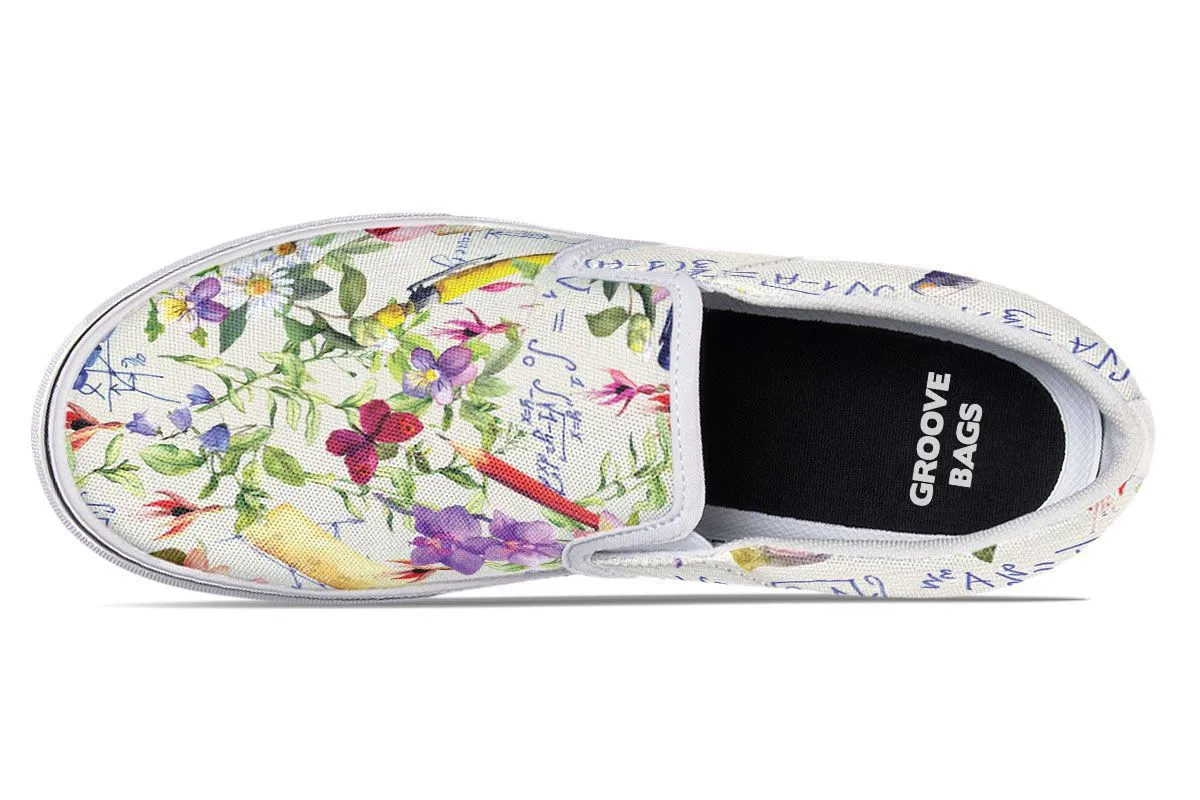 Floral Math Slip-On Shoes