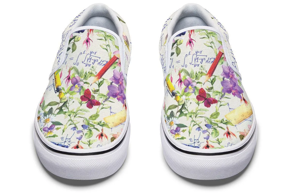 Floral Math Slip-On Shoes