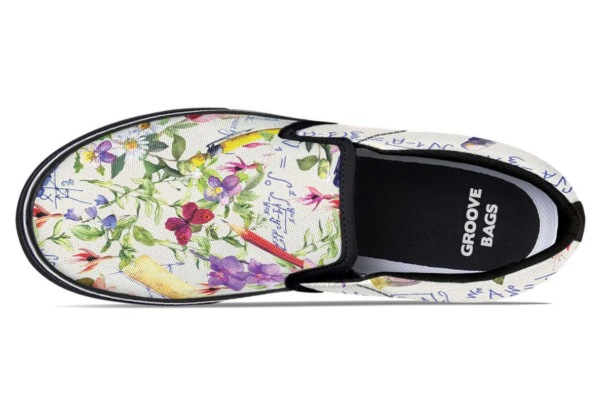 Floral Math Slip-On Shoes