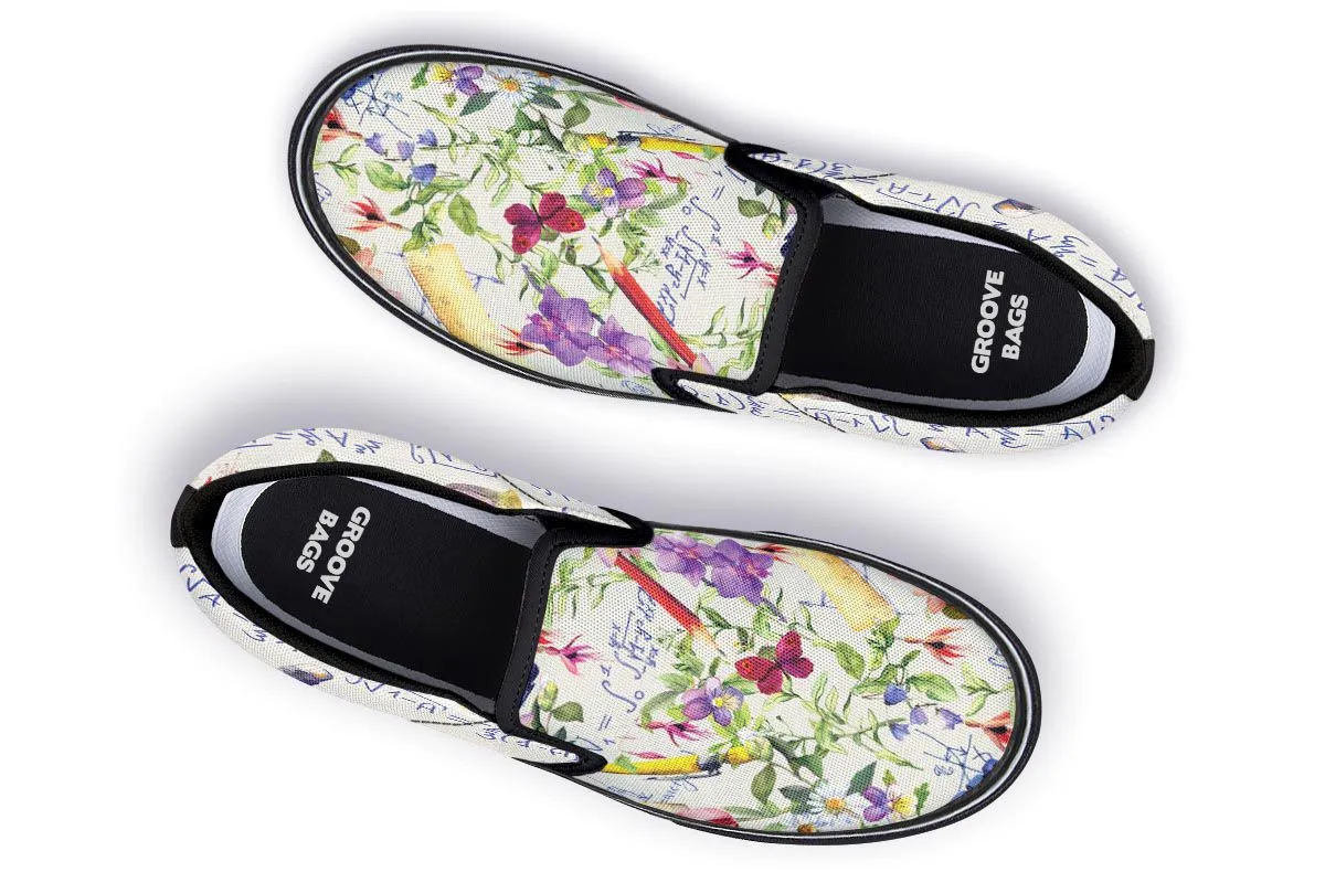 Floral Math Slip-On Shoes