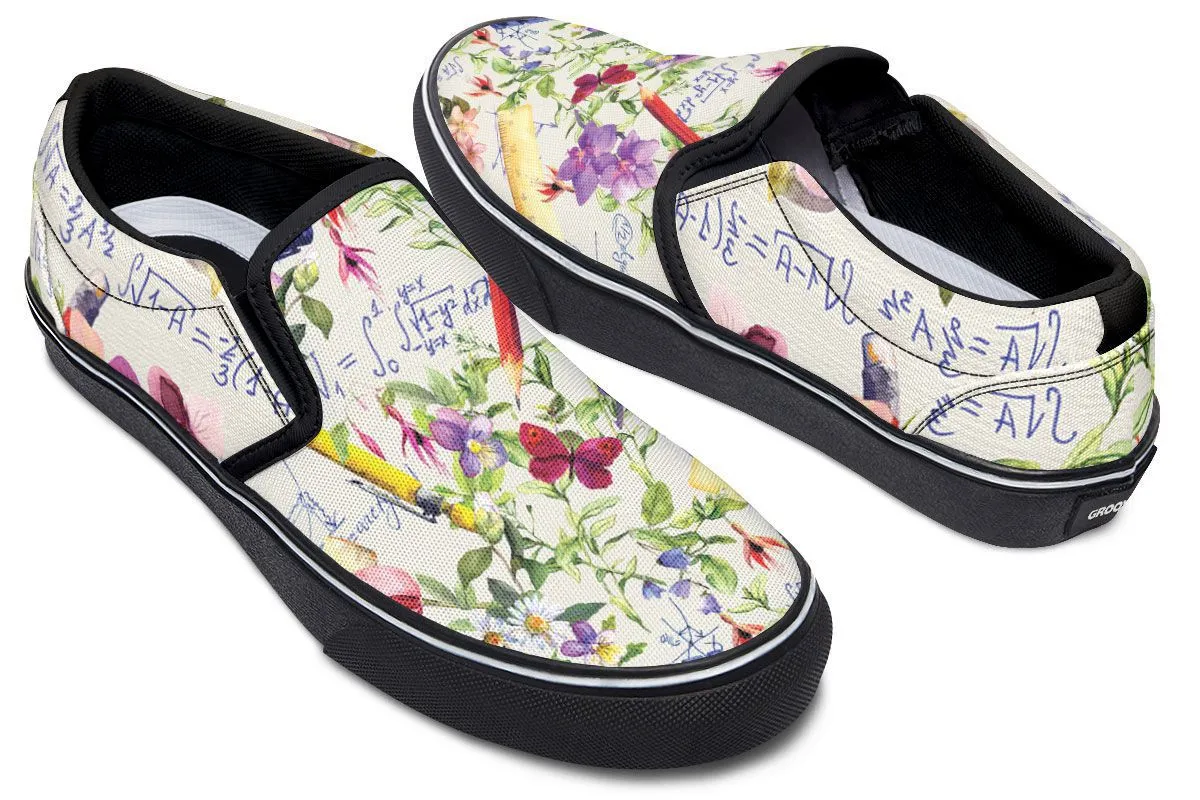 Floral Math Slip-On Shoes