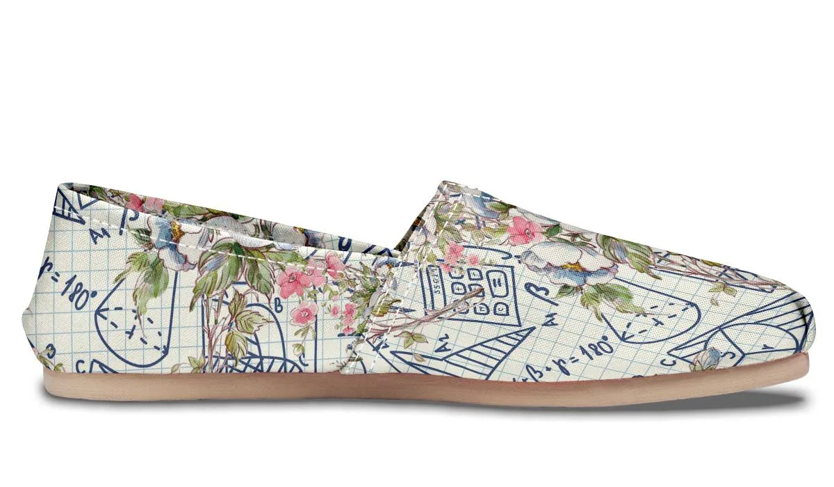 Floral Math Symbols Casual Shoes