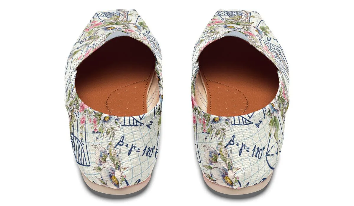 Floral Math Symbols Casual Shoes