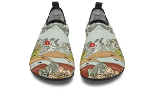 Floral Mountain Range Aqua Barefoot Shoes