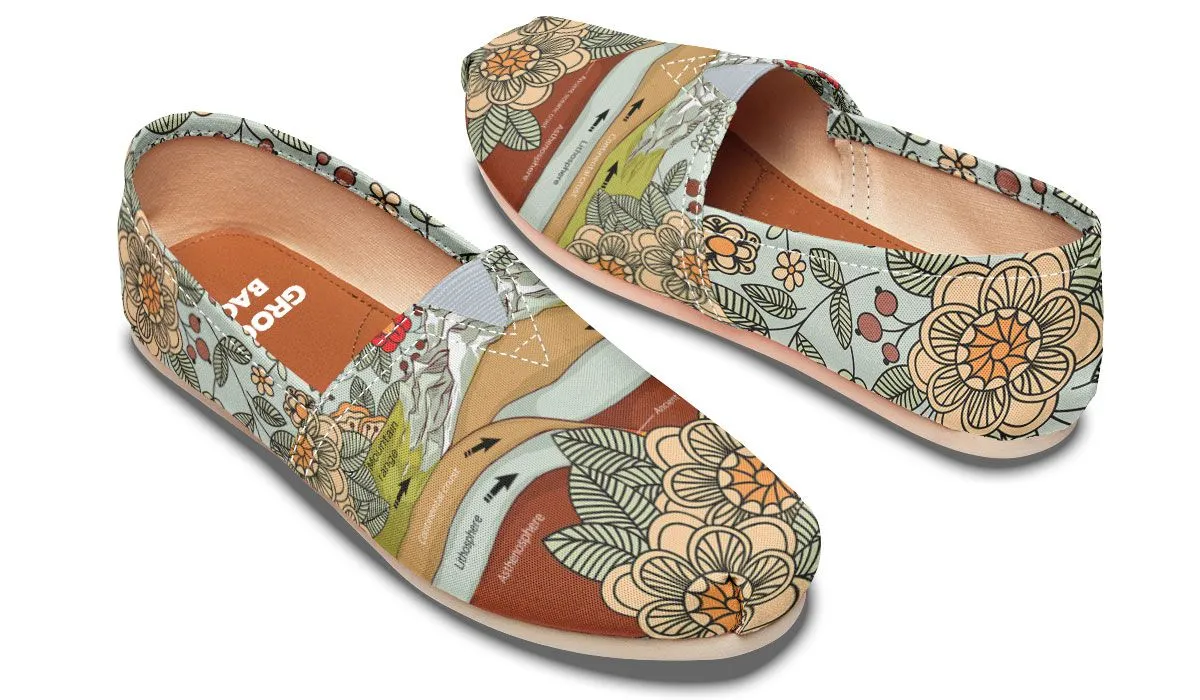 Floral Mountain Range Casual Shoes