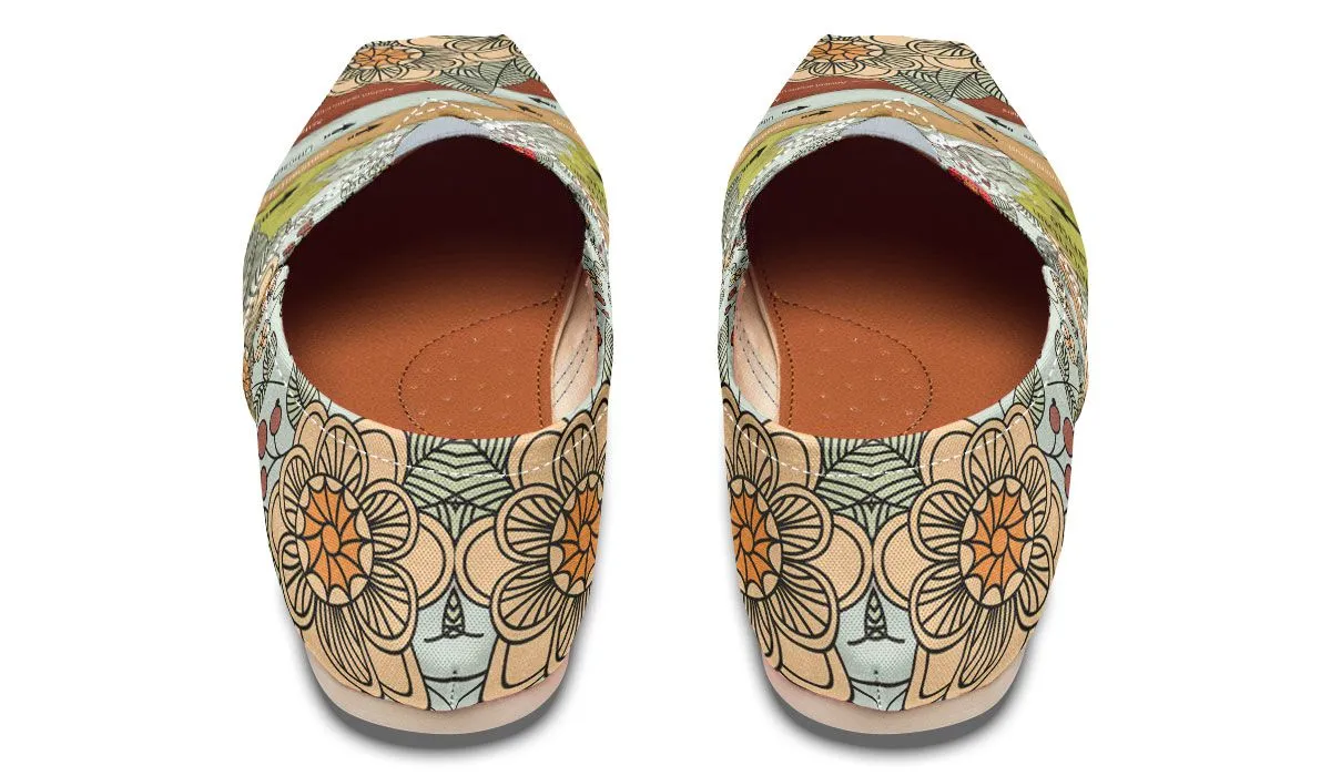 Floral Mountain Range Casual Shoes