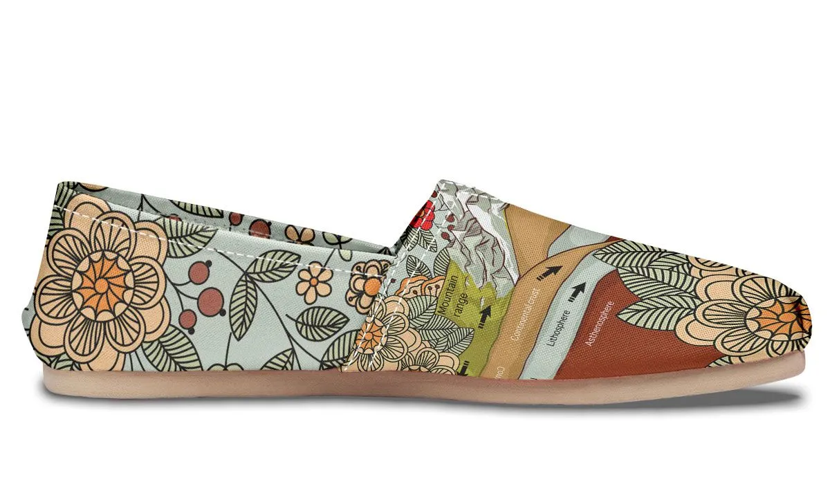 Floral Mountain Range Casual Shoes