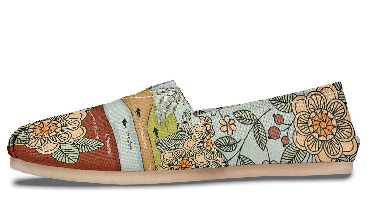 Floral Mountain Range Casual Shoes