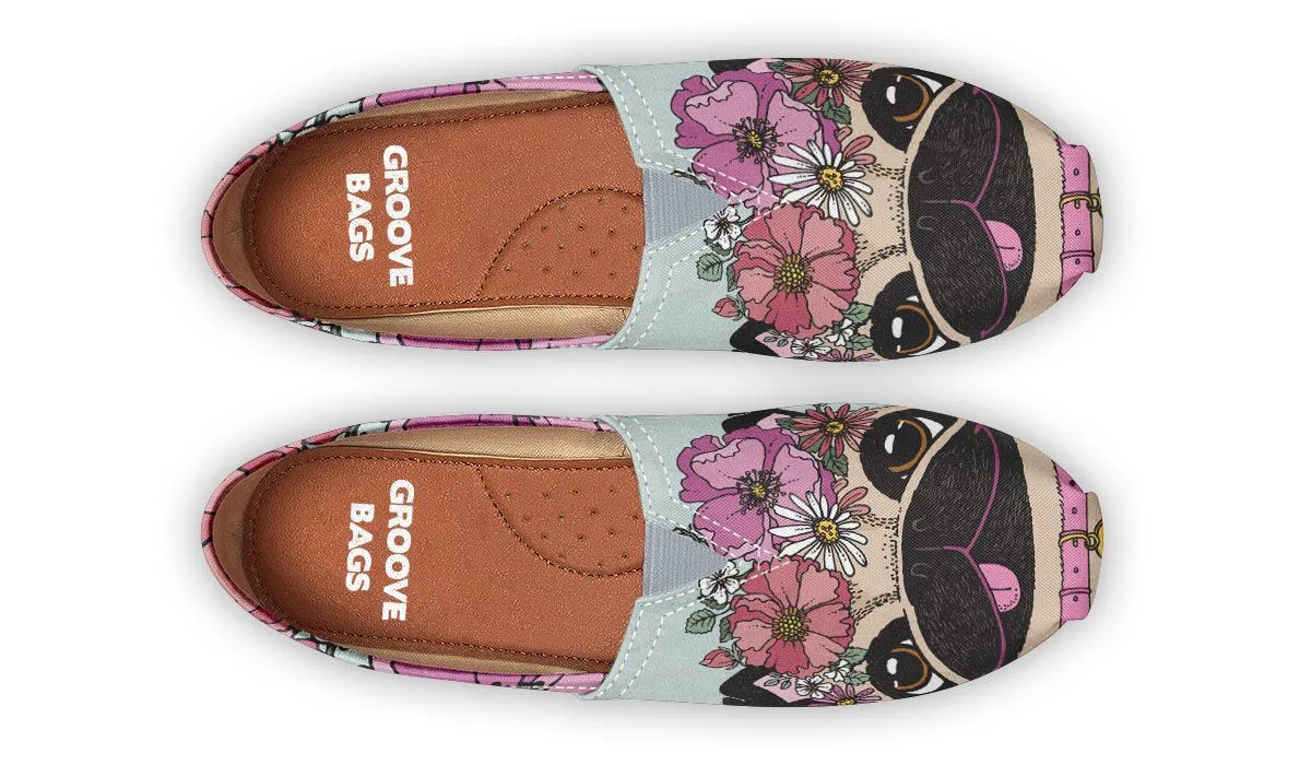Floral Pug Casual Shoes