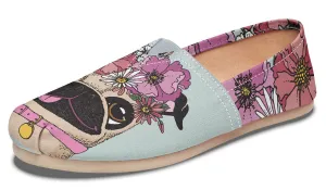 Floral Pug Casual Shoes