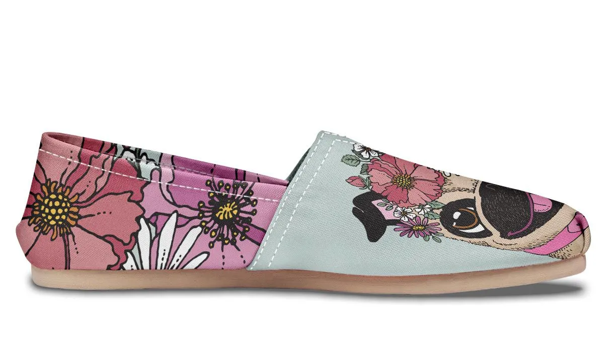 Floral Pug Casual Shoes