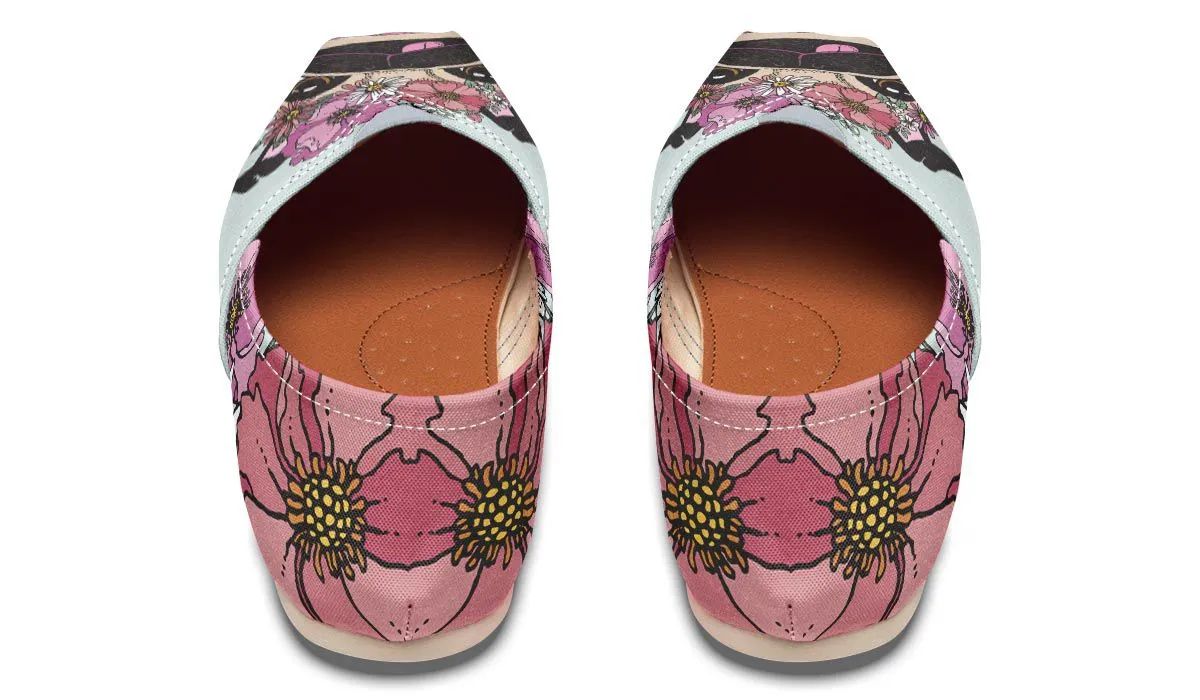 Floral Pug Casual Shoes
