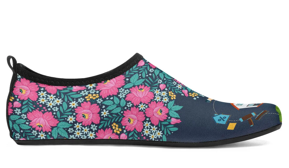 Floral Real Estate Aqua Barefoot Shoes
