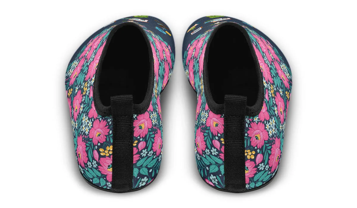 Floral Real Estate Aqua Barefoot Shoes