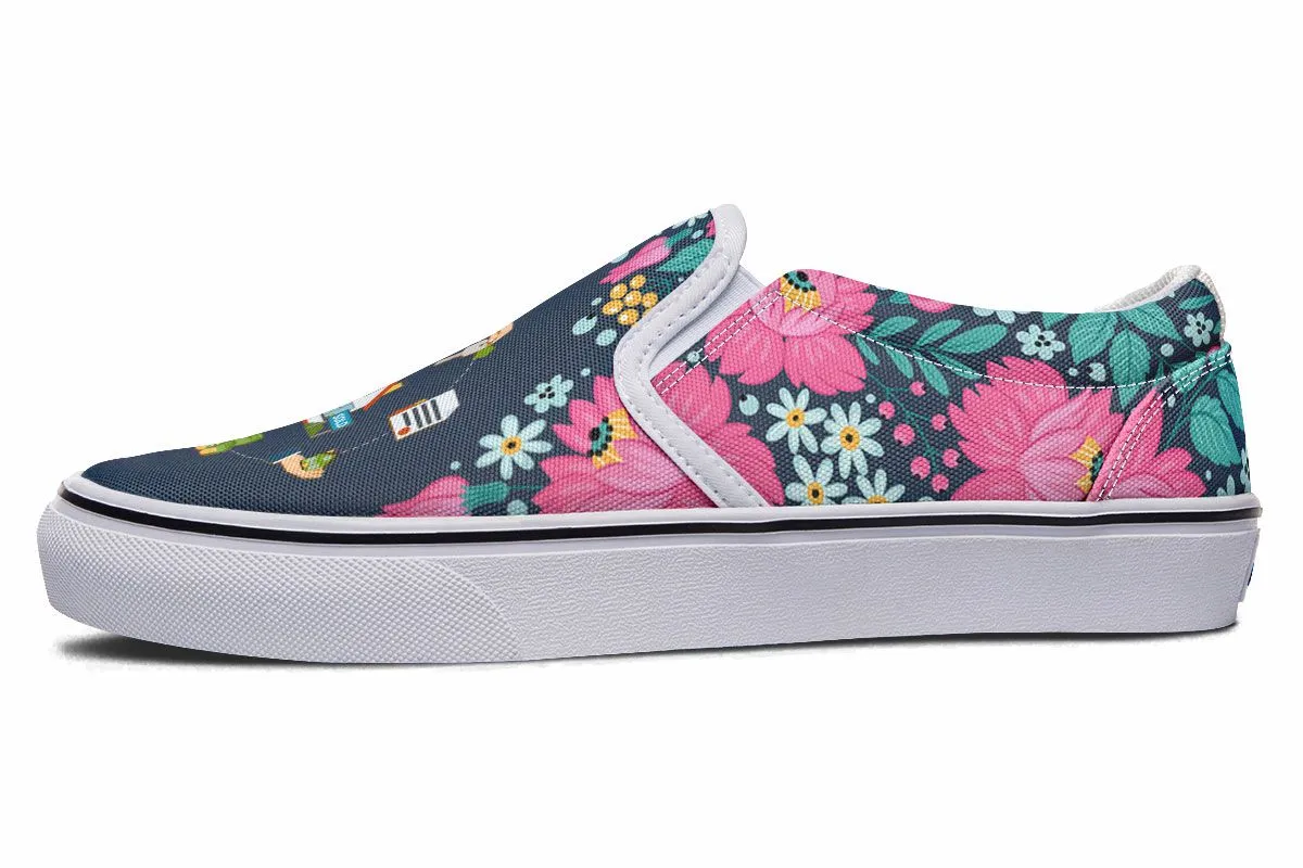 Floral Real Estate Slip-On Shoes